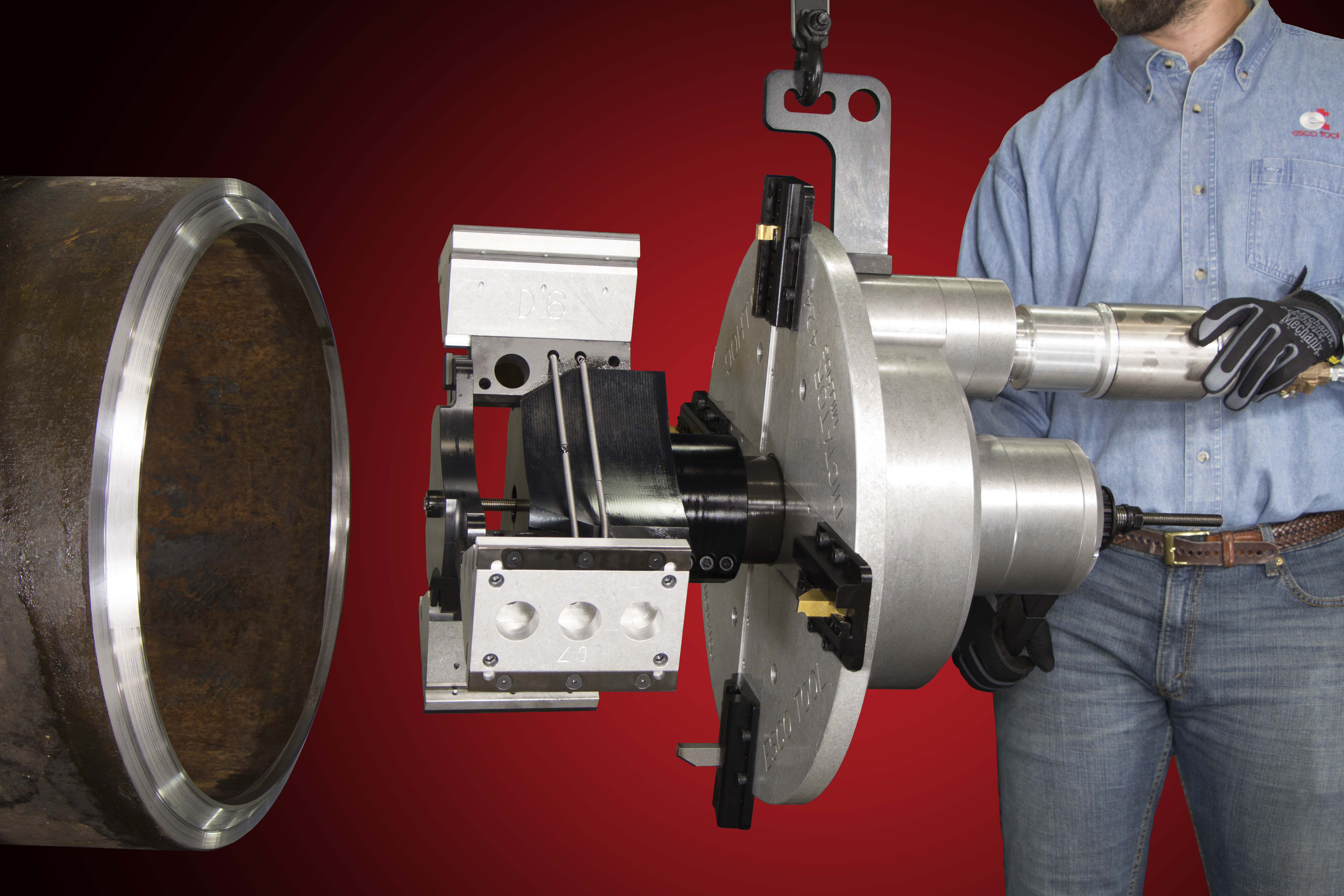 DICTATOR II MILLHOG® PIPE BEVELING TOOL 41/2" I.D. to 24" O.D. ESCO TOOL