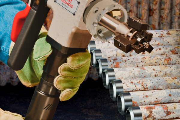 BOILER TUBE MACHINING TOOL REMOVES OVERLAY, MEMBRANE & BEVELS SIMULTANEOULY